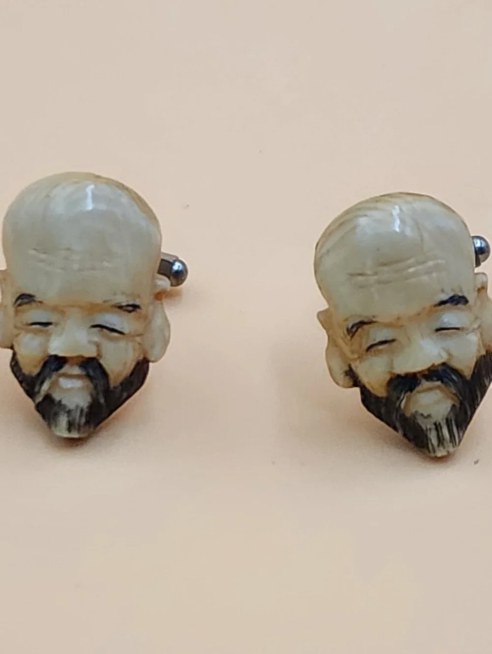 Unique Traditional Japanese Vintage Carved Toshikane Jewelry Cufflinks
